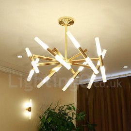 Modern/ Contemporary 2-Tier 16 LED Light Golden Chandelier Lamp for Living Room, Bedroom, Dining Room