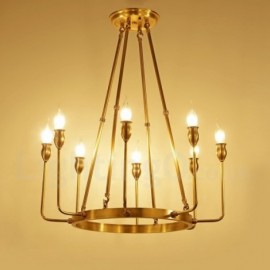 6 Light / 8 Light Retro,Rustic,Luxury Brass Pendant Lamp Chandelier