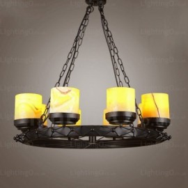 8 Light Country/Rustic, Vintage/Retro Pendant Lights with Glass Shade for Hallway, Living Room, Dining Room, Corridor, Bedroom, Hotel