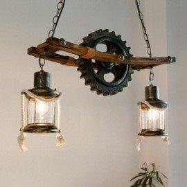 2 Light Country/Rustic, Vintage/Retro Pendant Lights with Glass Shade for Hallway, Dining Room, Corridor, Bedroom, Balcony