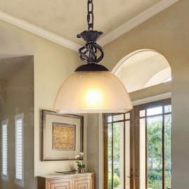 1 Light Country/Rustic Pendant Lights with Glass Shade for Hallway, Dining Room, Corridor, Kitchen, Balcony