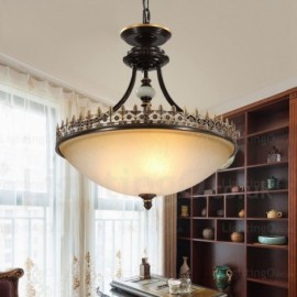 3 Light Country/Rustic Pendant Lights with Glass Shade for Dining Room, Corridor, Bedroom, Hotel