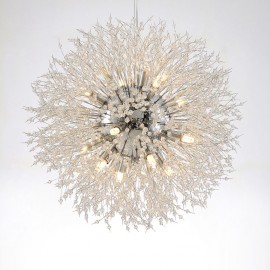 Firework Globe Dandelion Chrome Feature for Crystal Metal Living Room Dining Room Study Room/Office Chandelier