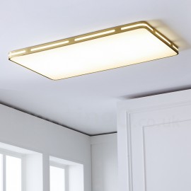Ultra-Thin Rectangle LED Modern / Contemporary Nordic Style Flush Mount Brass Ceiling Lights with Acrylic Shade for Bathroom, Living Room, Study, Kitchen, Bedroom, Dining Room, Bar - Also Can Be Used As Wall Light