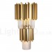 3 Light Gold Matching Postmodern Luxury K9 Crystal Wall Light with Crystal Shade