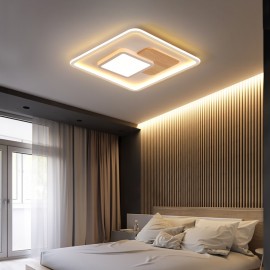 Wood Dimmable LED Modern / Contemporary Nordic Style Square Flush Mount Ceiling Lights with Remote Control - Also Can Be Used As Wall Light