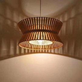 Vintage LED Wood Pendant Light for Living Room, Bedroom, Dining Room, Hallway