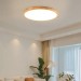 Round Wood Modern Flush Mount Ceiling Light Indoor Lighting Fixture